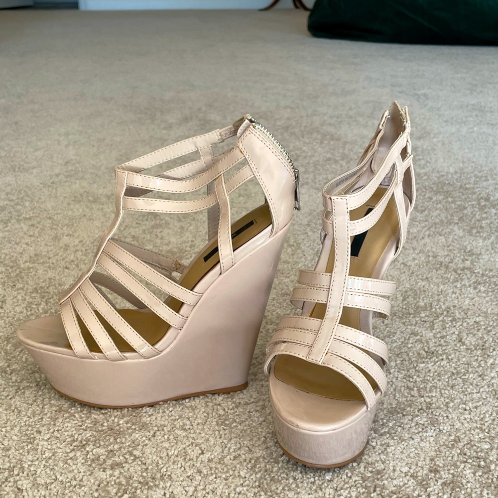 Nude polished wedges from Forever 21. Bought 7 years ago just found them